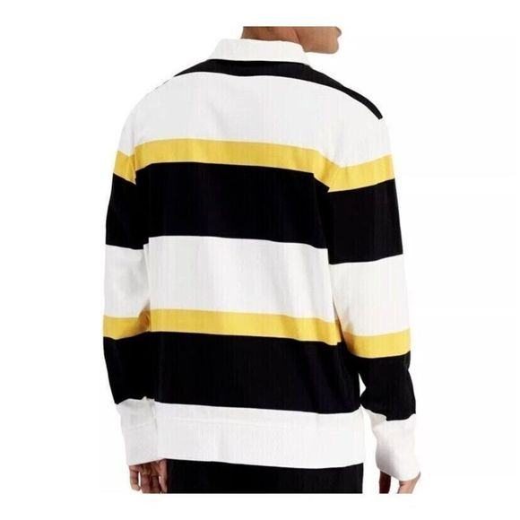 Michael Kors CS250PJ5E2 Mens Sz M Butter Multi Striped L/S Rugby Polo Shirt $128 - Picture 12 of 12